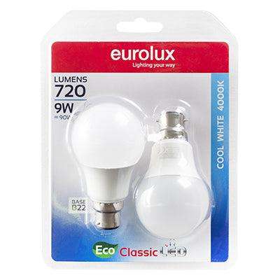 A60 Classic 9w Led B22 4000 K Twin Pack Box