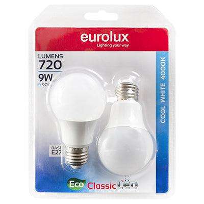 A60 Classic 9w Led E27 4000 K Twin Pack Box
