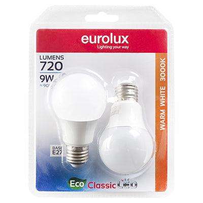 A60 Classic 9w Led E27 3000 K Twin Pack Box