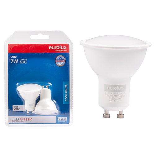 Gu10 Classic Frosted Lens 7w Led 4000 K Twin Pack Box N