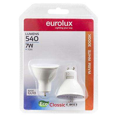 Gu10 Classic Frosted Lens 7w Led 3000 K Twin Pack Box N