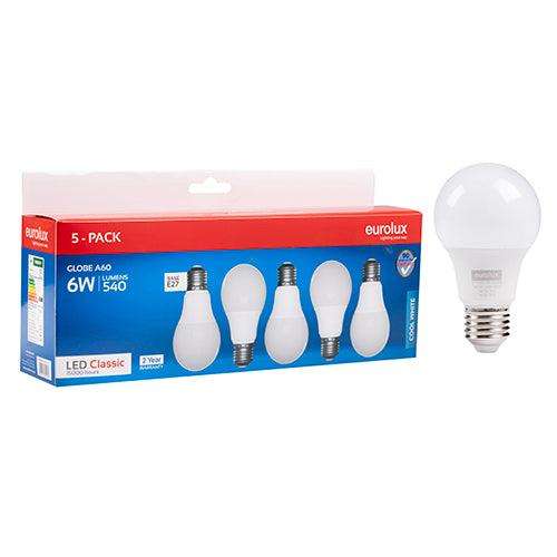A60 Classic 6w Led E27 4000 K 5 Pack N