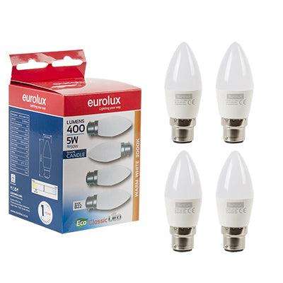 Candle Classic 5w Led B22 3000 K 4 Pack N