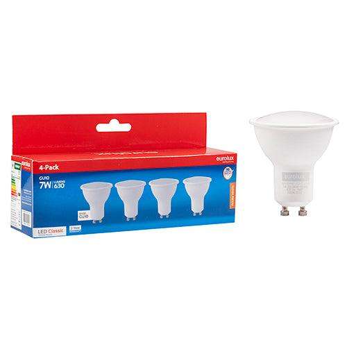 Gu10 Classic Frosted Lens 7w Led 3000 K 4 Pack N