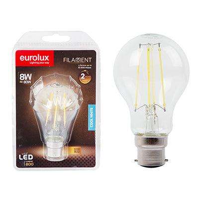 A60 Filament Clear 8w Led B22 4000 K Blister N