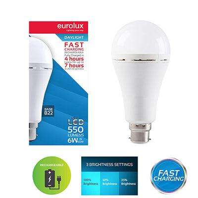Rechargeable Fast Charging Lamp 6w Led B22 6500 K