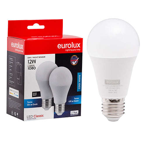 A60 Day/Night Sensor 12w Led E27 4000 K Twin Pack Box