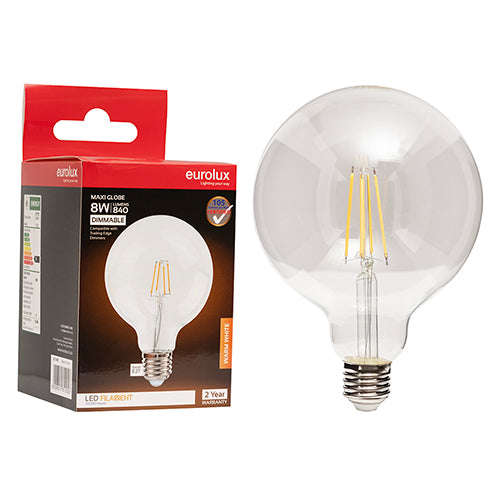 Maxi Globe G95 Filament 8w Led E27 3000 K Dimmable
