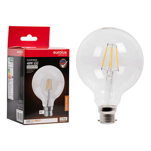 Mini Maxi Globe G95 Filament 4w Led B22 3000 K Dimmable