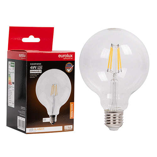 Maxi Globe G95 Filament 4w Led E27 3000 K Dimmable