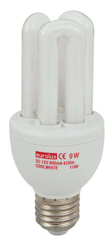 ***Cfl 3 U E27 9w Cool White 12v Dc