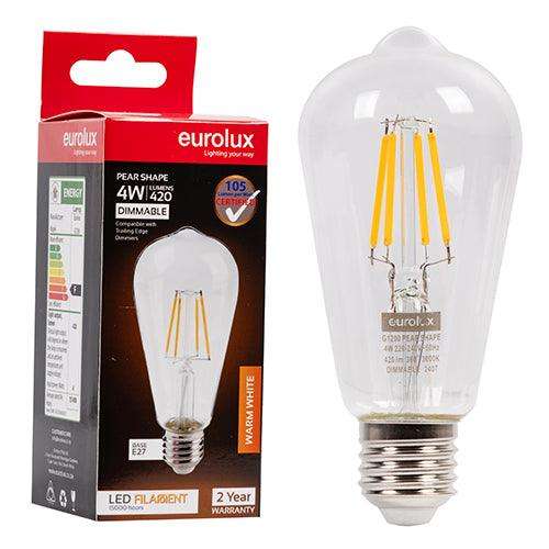Mini Pear Filament 4w Led E27 3000 K Dimmable