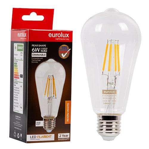 Pear Nipple Filament 6w Led E27 3000 K Dimmable