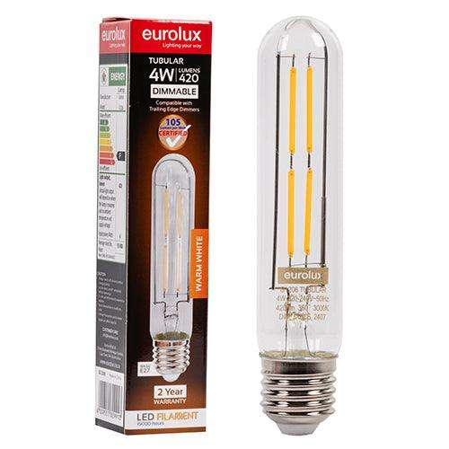 Tubular Filament T30 145 4w Led E27 3000 K Dimmable