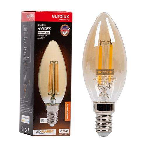 Candle Filament Amber 4w Led E14 2700 K Dimmable