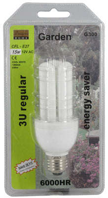 ***Cfl 3 U E27 15w 4000 K 12v Blister