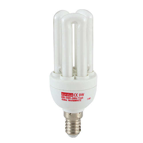 ***Cfl 3 U E14 9w Warm White (G1097 Ses)