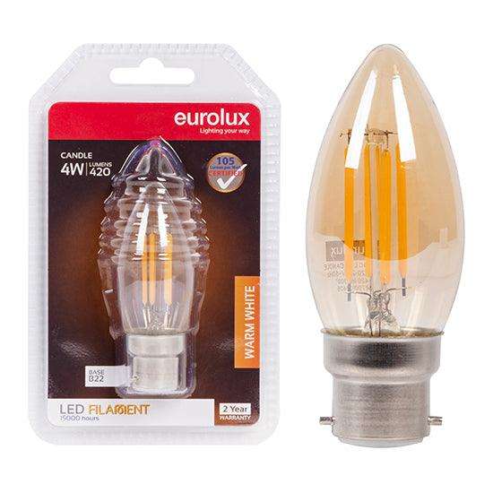 Candle Filament Amber 4w Led B22 2700 K N