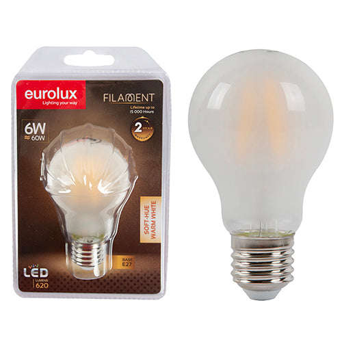 ***A60 Filament Soft Hue 6w Led 2900 K