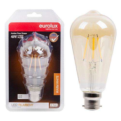 Pear Nipple Filament Amber 4w Led B22 2700 K N