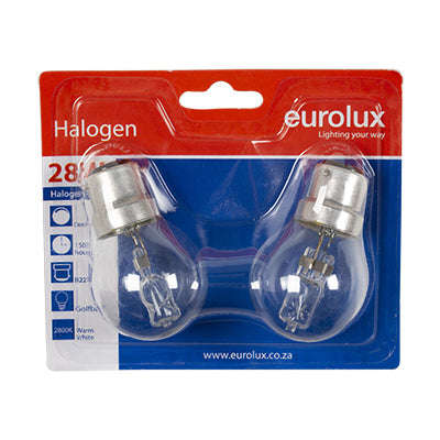 ***Halogen Golfball B22 28w Twin Pack (G1094 Bc)