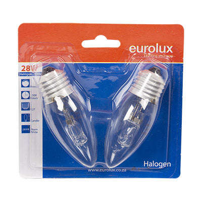 ***Halogen Candle E27 28w Twin Pack (G1080 Es)