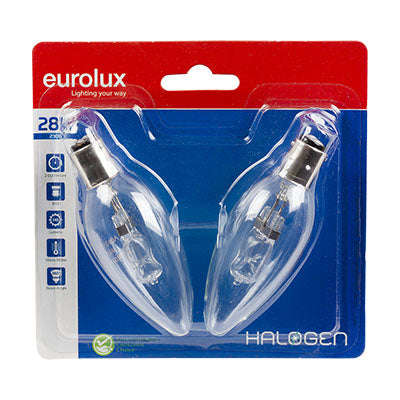 ***Halogen Candle B15 28w Ww Twin Pack (G1125 Ww)