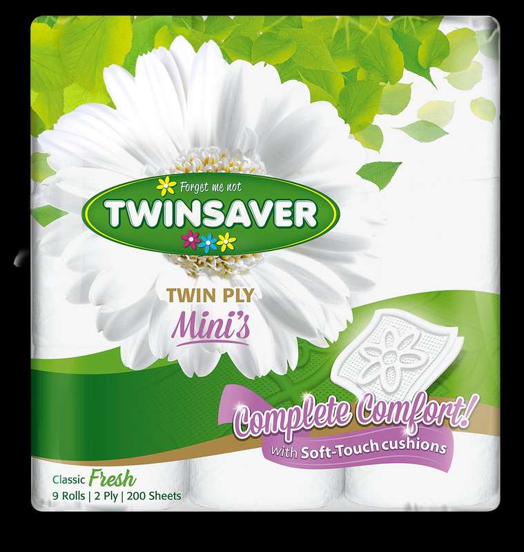 Twinsaver Toilet Paper 2 Ply Virg Mini 10 X9 P 1371