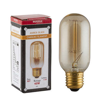 ***Amber Cb Filament Mini Tubular E27 40w Squirrel Cage (G1205)
