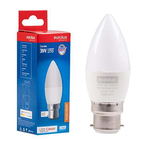 Candle Plastic Classic 3w Led B22 3000 K N