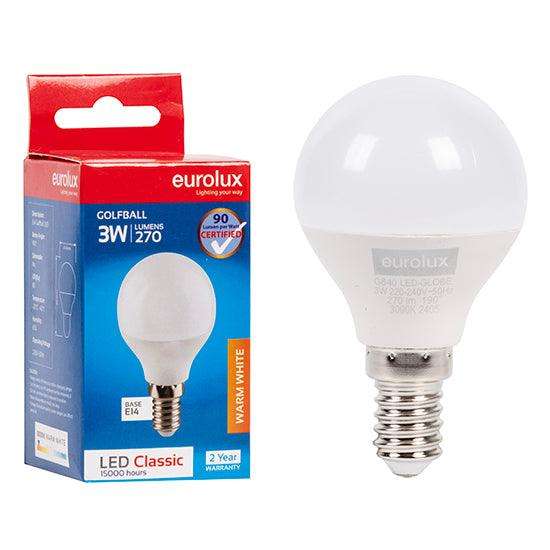 Golfball Classic 3w Led E14 3000 K N