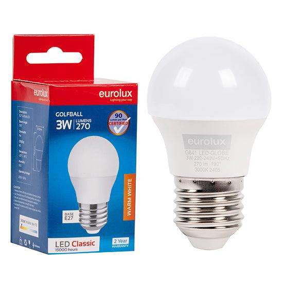 Golfball Classic 3w Led E27 3000 K N