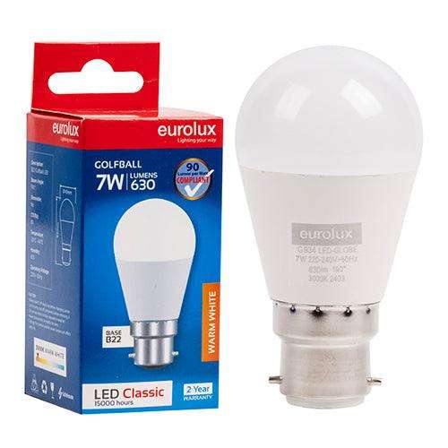 Golfball Classic 7w Led B22 3000 K N