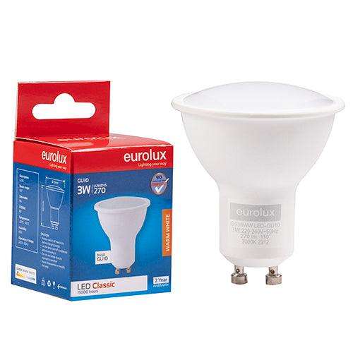 Gu10 Classic Frosted Lens 3w Led 3000 K N
