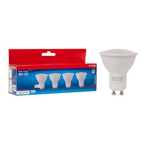 Gu10 Classic Frosted Lens 3w Led 4000 K 4 Pack N