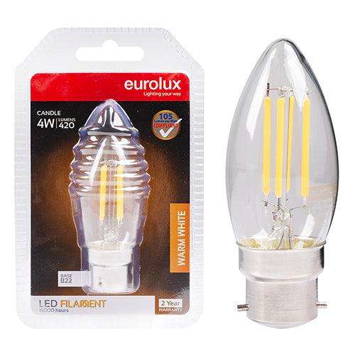 Candle Filament 4w Led B22 3000 K N