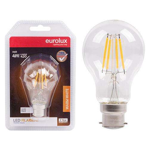A60 Filament Clear 4w Led B22 3000 K N
