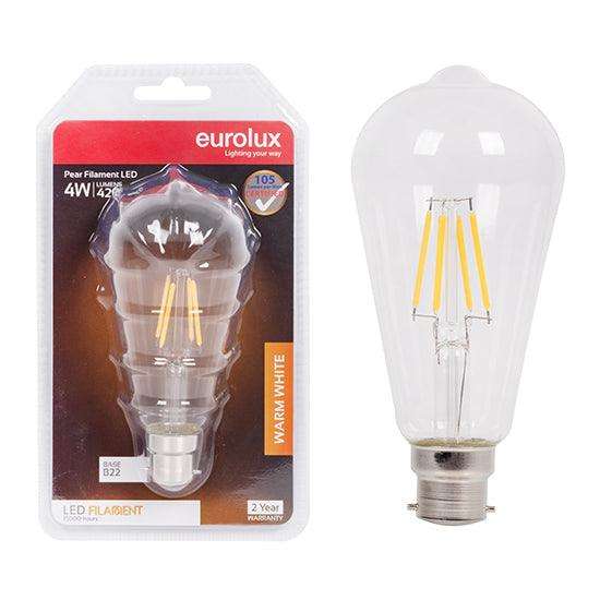 Pear Shaped Filament 4w Led B22 3000 K N