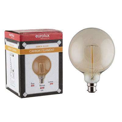 ***Maxi Globe G125 Amber Cb Filament 60w B22 (G1194)