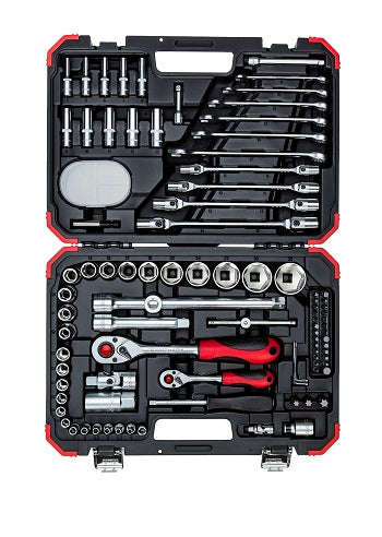 Socket Set Ged Red 1/4``+1/2`` 92 Pce
