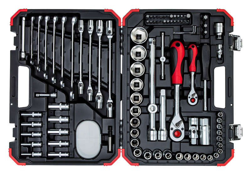 Socket Set Ged Red 1/4``+1/2`` 92 Pce