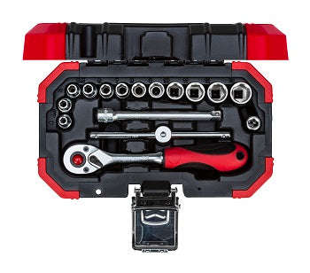 Socket Ged Red Set 1/4`` 4 13 Mm+Bits16 Pce