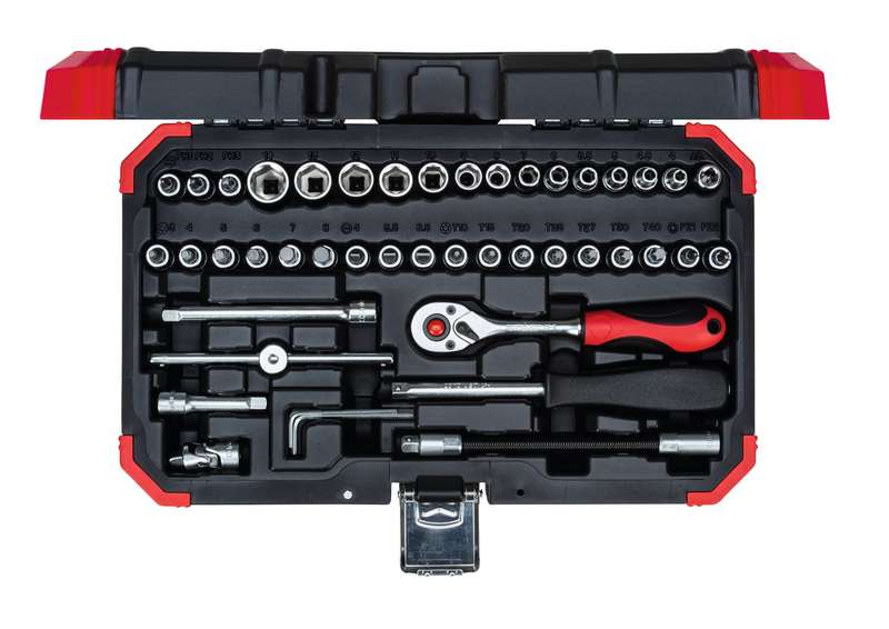 Socket Ged Red Set 1/4`` 4 14 Mm+Bits46 Pce