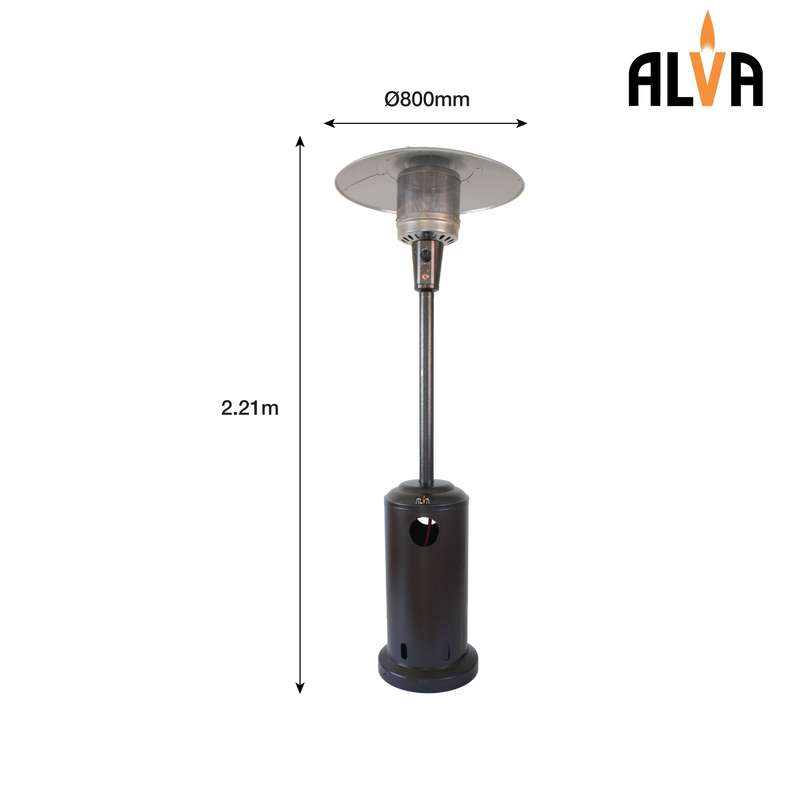Gas Patio Heater Bronze Hammertone Cabinet