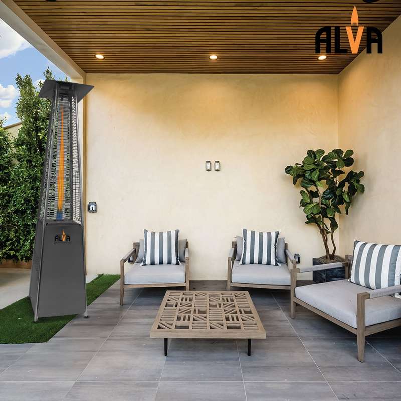 Alva Gas Patio Heater - Designer Quartz-Glass Style