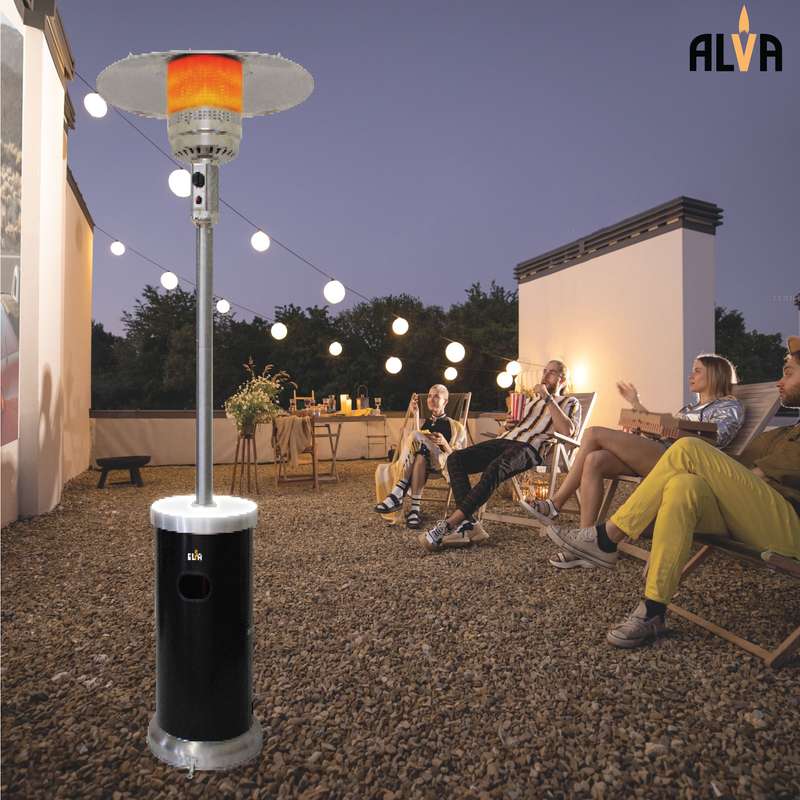 Alva Gas Patio Heater - Led Light-Up Table