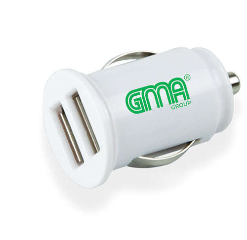 Gma Car Charger Dual Usb White P/5