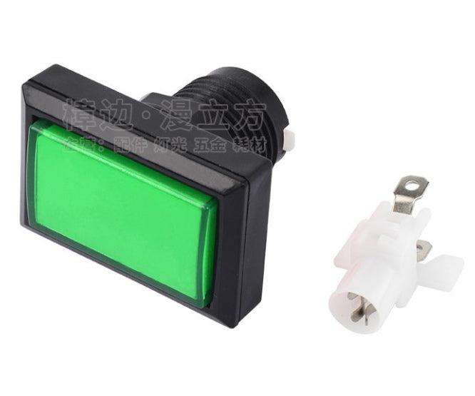 Rectangular Push Button Mom Illum Green 50x33mm 240490