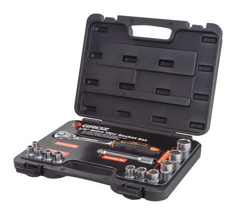 Groz Socket Set Bihex 1/2``Dr 13 Pc 8 22 Mm