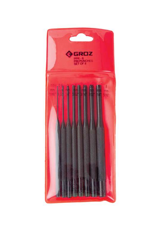 Groz Punch Pin Set L/S 1.5 8 Mm Ppr/8 Sm
